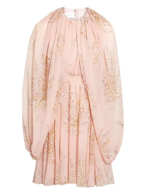 giambattista valli pleated dresses Pleated caped gown in pink - Giambattista Valli