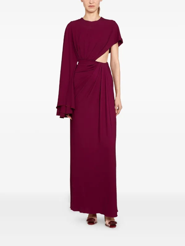 giambattista valli purple dress Giambattista Valli Draped Asymmetrical Midi Dress