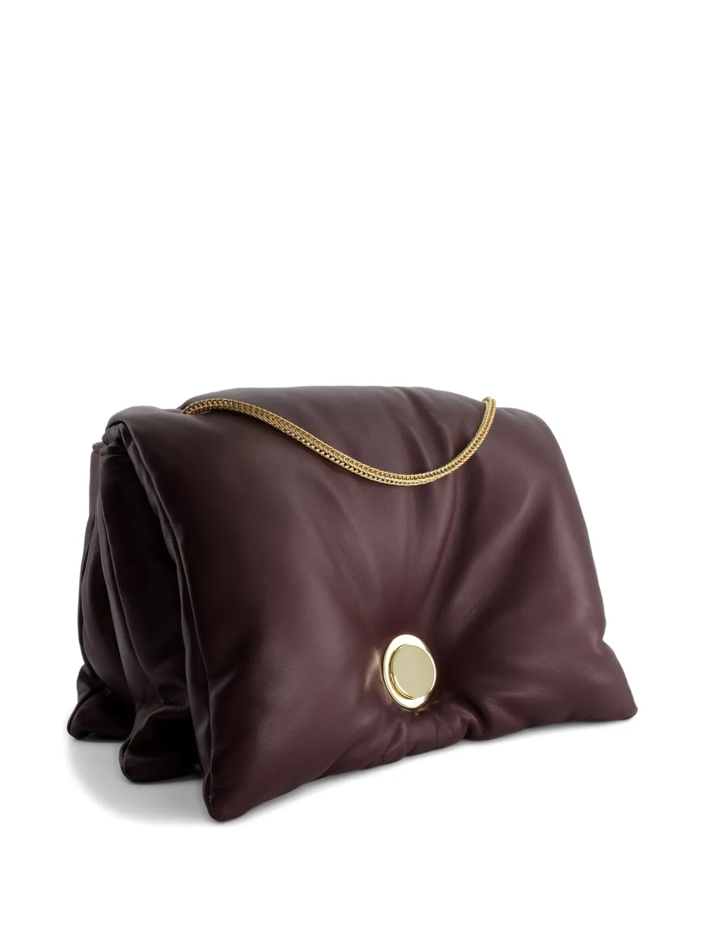 Giambattista Valli Maxi Airbag Chain Shoulder Bag In Brown
