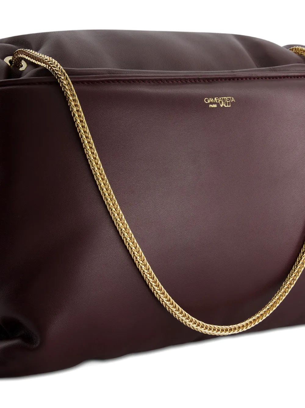 Giambattista Valli Maxi Airbag Chain Shoulder Bag In Brown