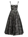 Giambattista Valli floral-embroidered corset midi dress - Black