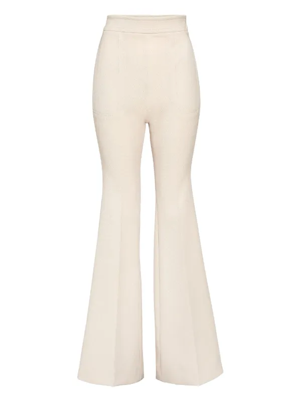 Giambattista Valli Flare Pocket Trousers in Neutrals