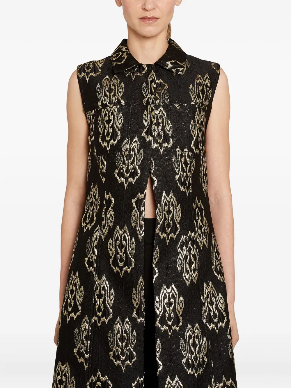 Giambattista Valli Weste Aus Ikat-jacquard In Black