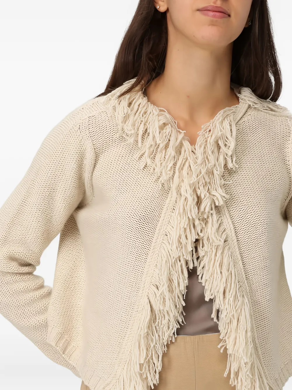 Liviana Conti Aiden Fringed Cardigan In Multi