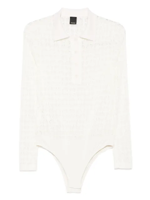 PINKO lace-panel polo bodysuit