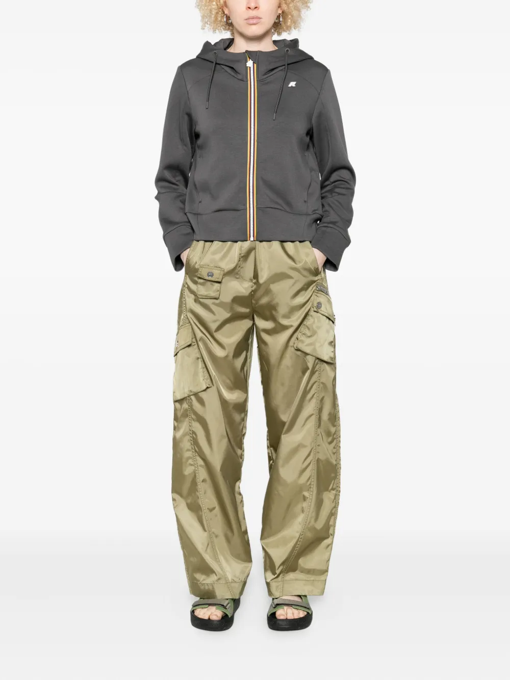 K-Way Deline hoodie met rits - Grijs