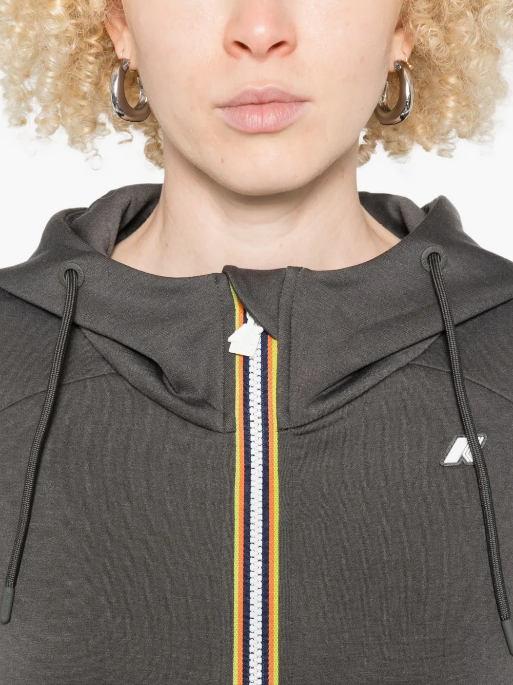 K-way Deline Zip-up Hoodie In Gray