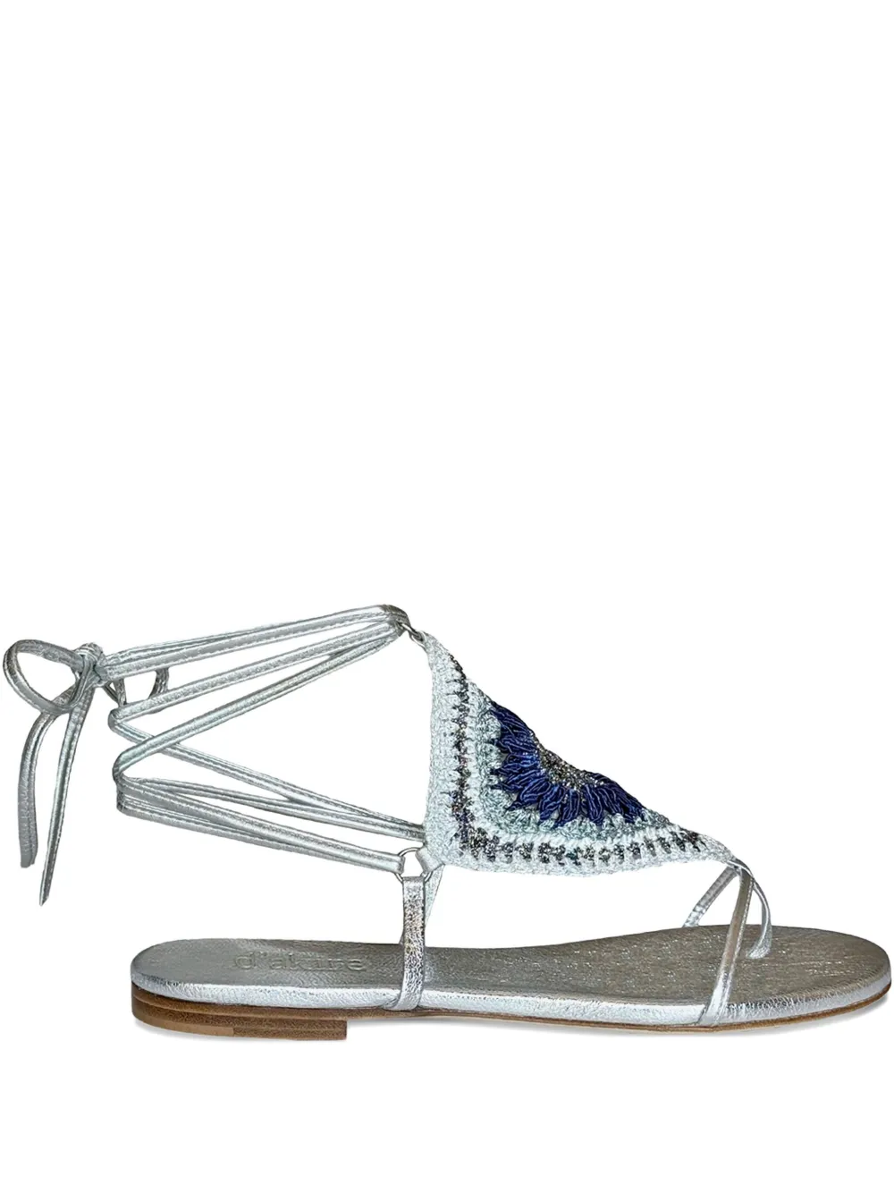 d'akire crochet-embellished sandals - グレー d'akire crochet-embellished sandals - グレー