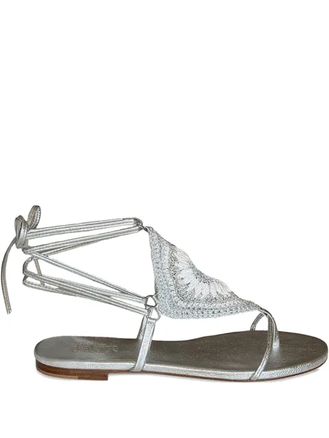 d'akire crochet-embellished ankle-tie sandals