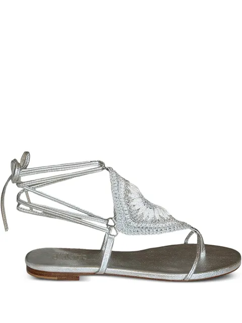 d'akire crochet-embellished ankle-tie sandals