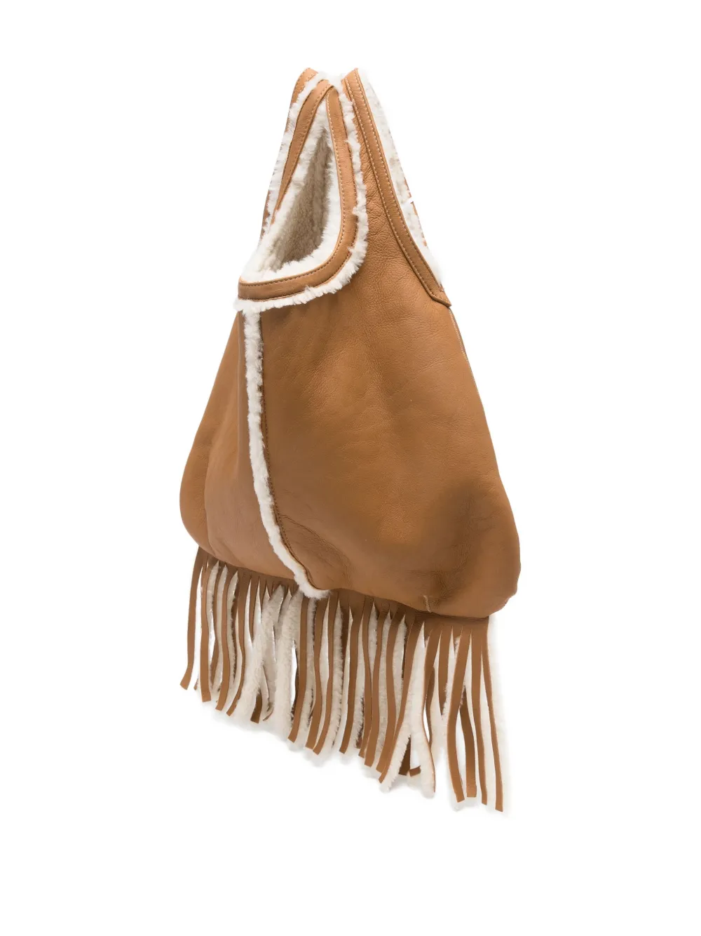  Liska Tasche Fringe-details Leather Shoulder Bag - Brown 