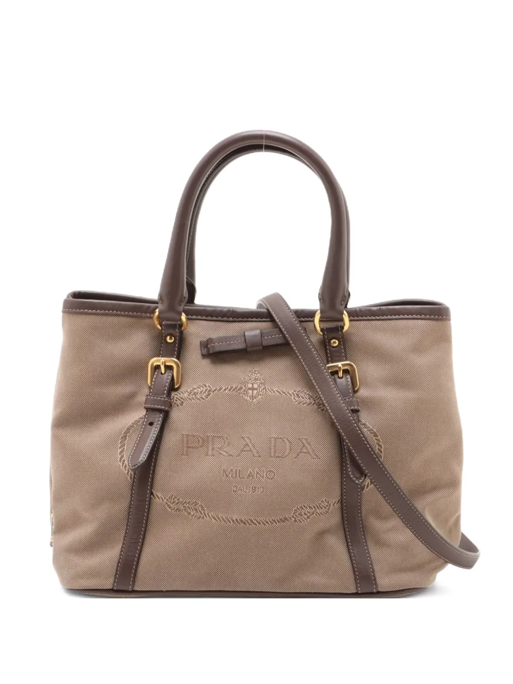 Prada Pre-Owned jacquard 2way tote bag - ブラウン Prada Pre-Owned jacquard 2way tote bag - ブラウン
