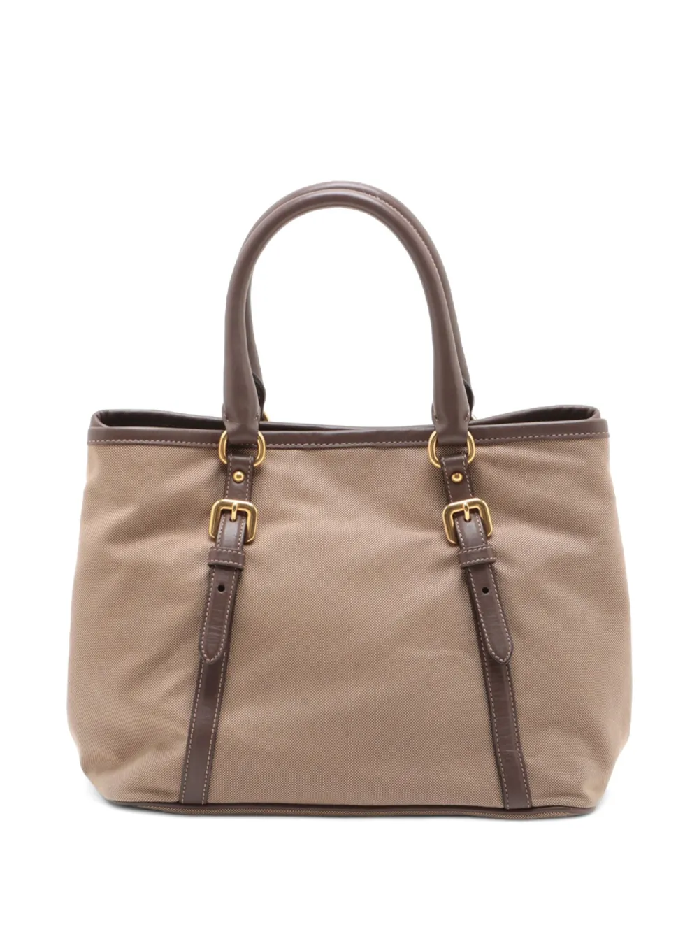 Pre-owned Prada Jacquard 2way Tote Bag In Brown