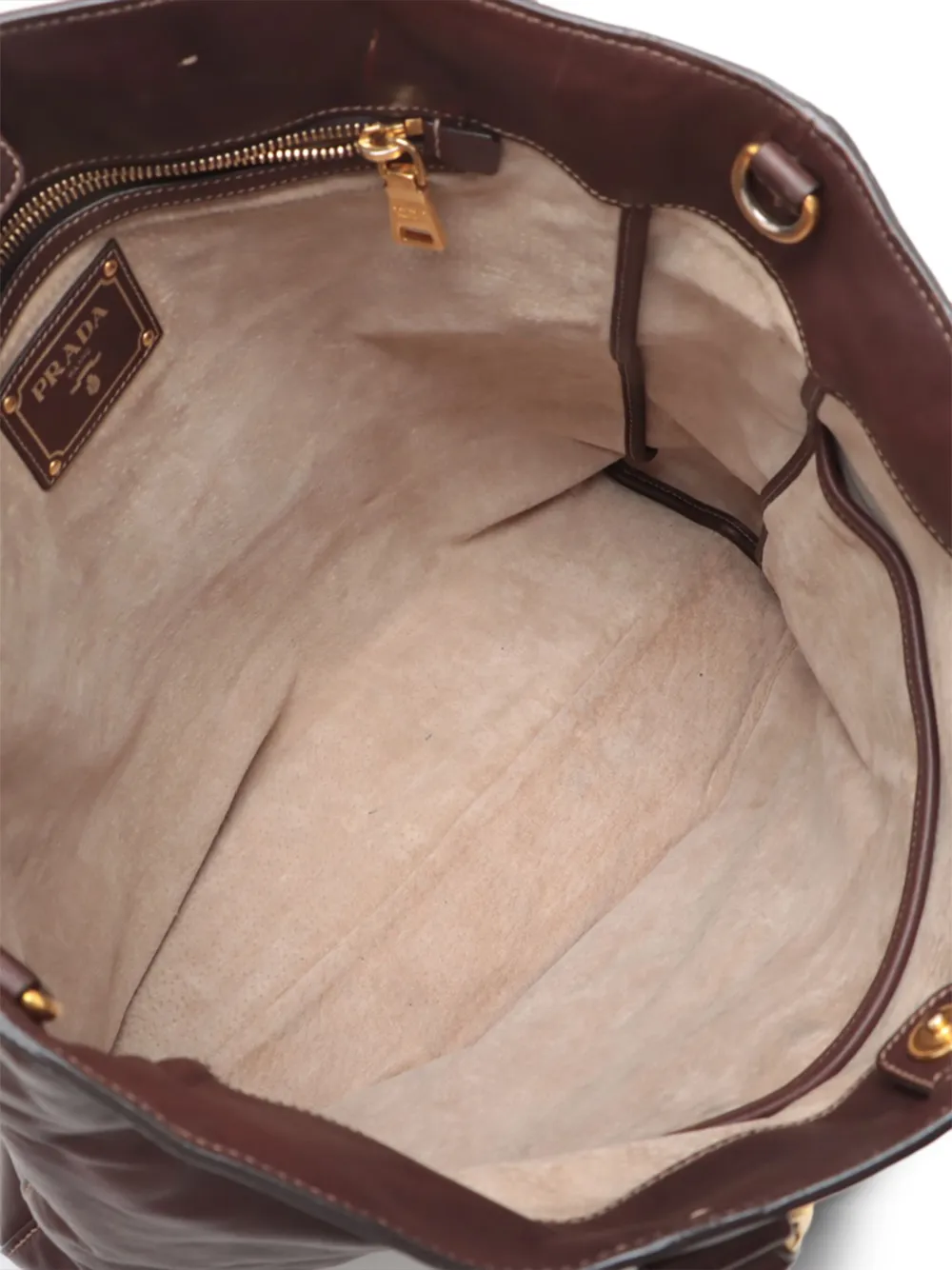 Pre-owned Prada 2way Leather Tote Bag In Brown