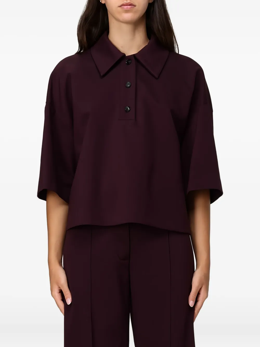 Liviana Conti buttoned collared polo shirt - Violett