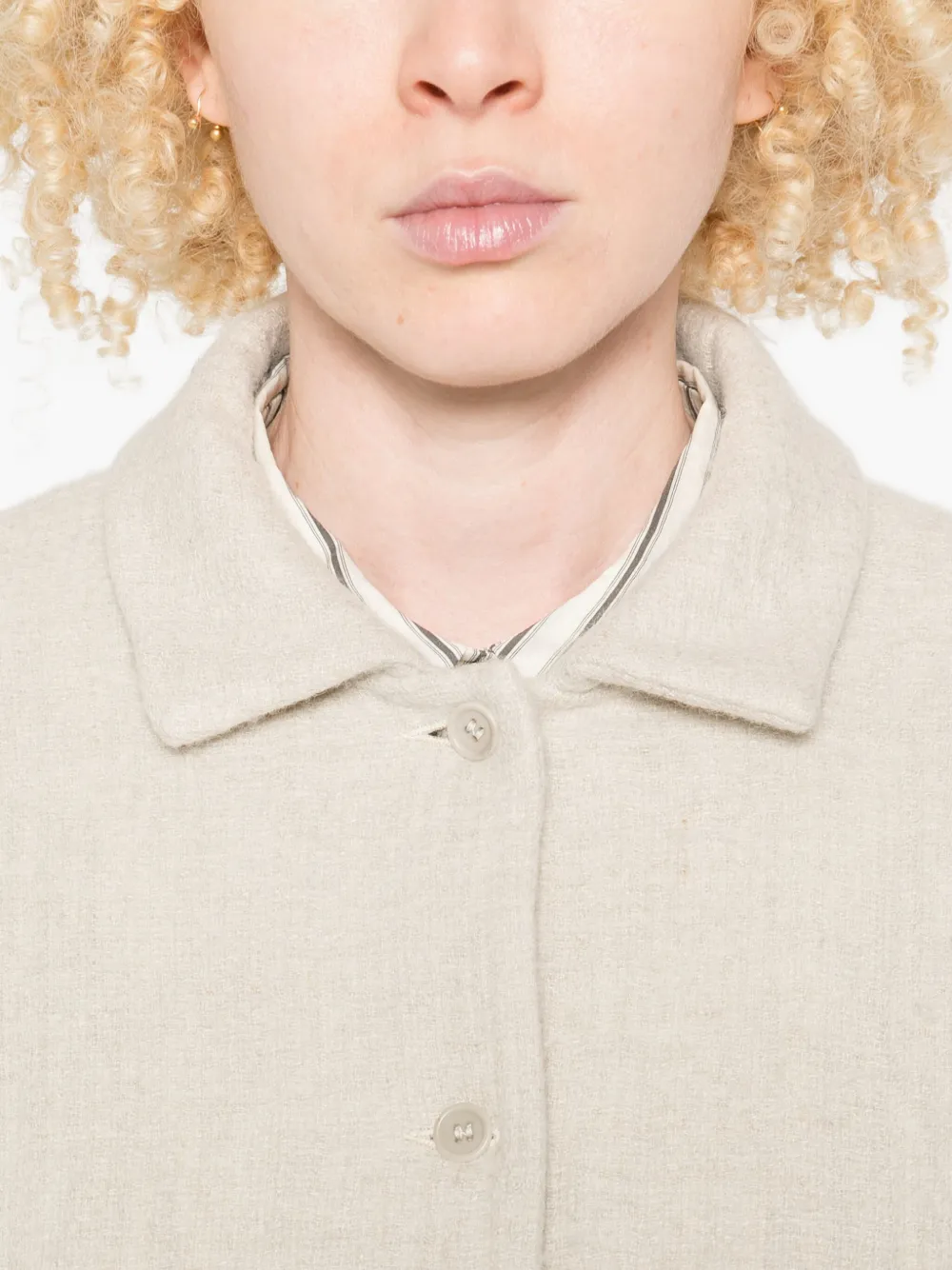 Apuntob Patch-pocket Button-front Jacket In Neutral