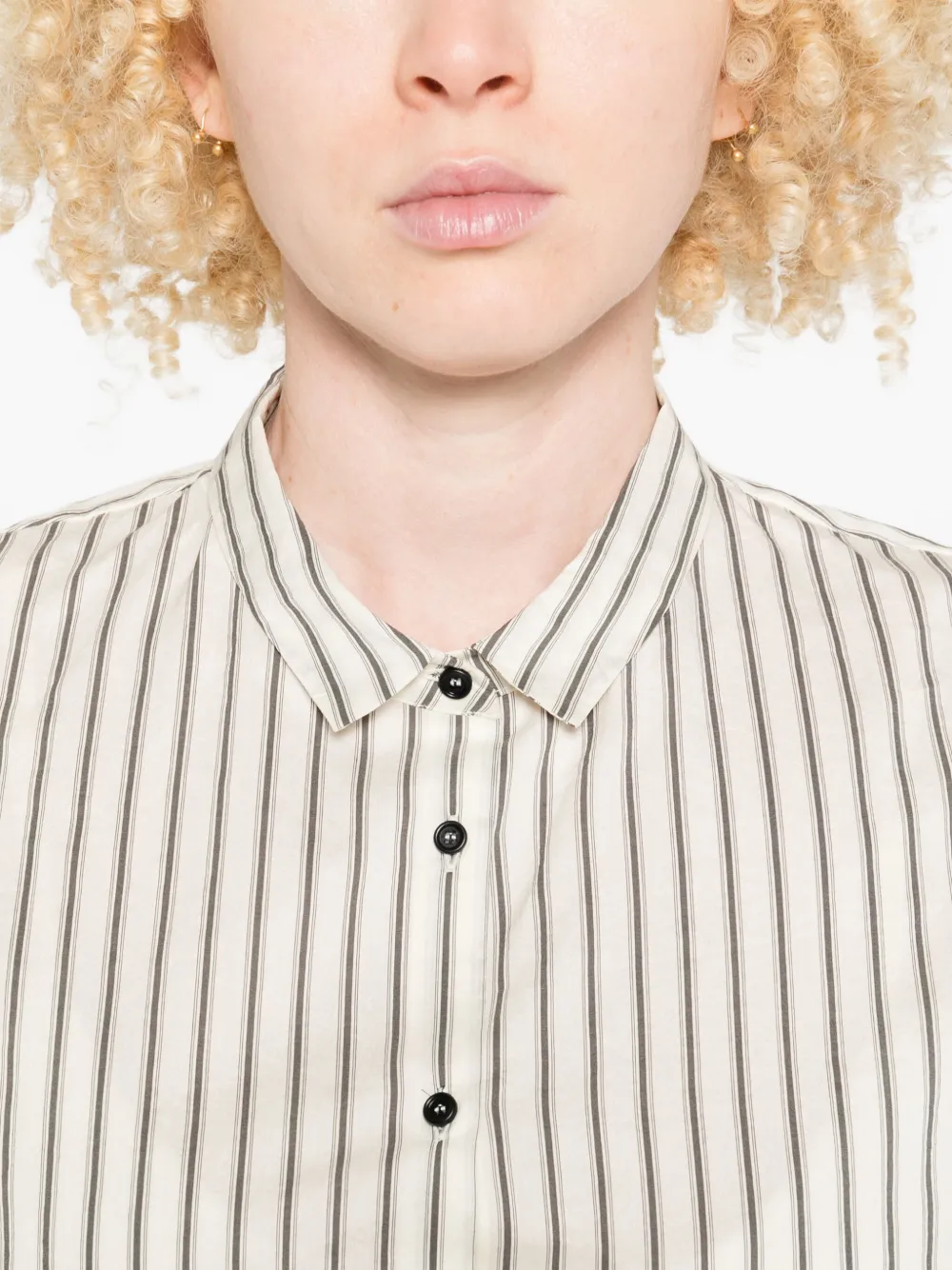 Apuntob Natural Striped Shirt In Neutral