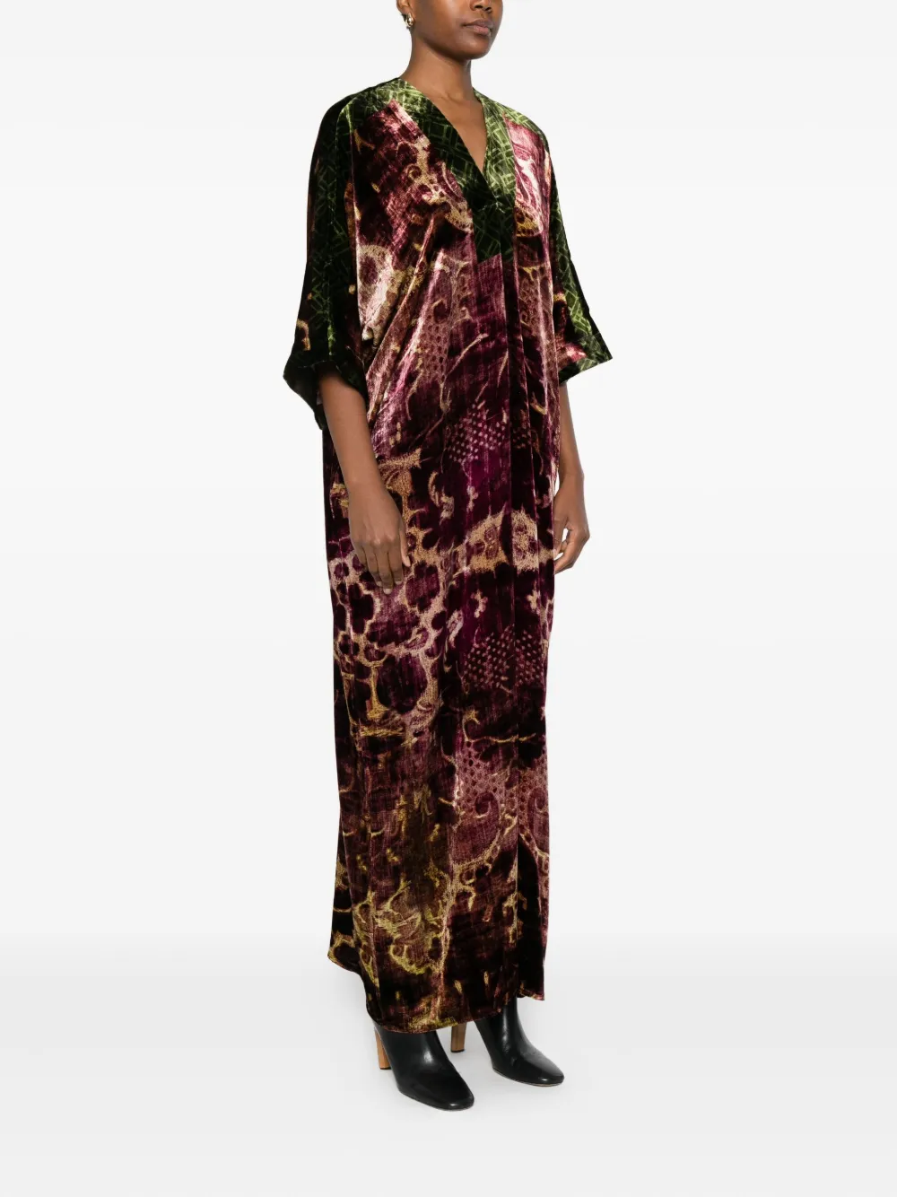 Pierre-louis Mascia Pierre Louis Mascia Printed Long Dress In Brown