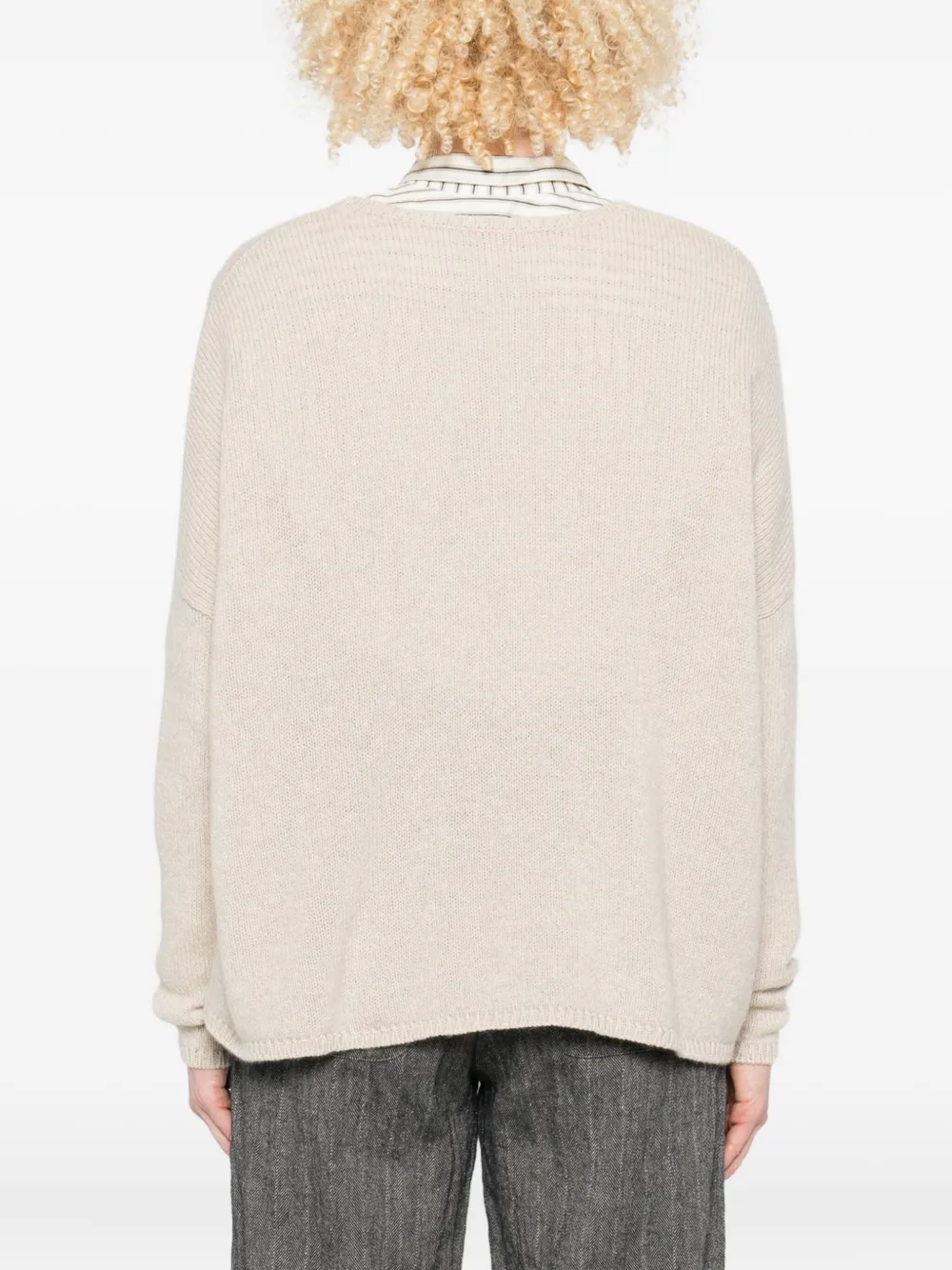 Apuntob Cashmere Crewneck Sweater In White