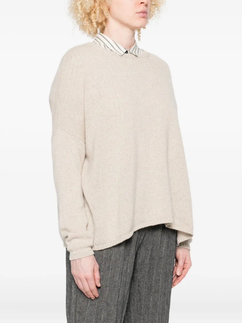 Apuntob Cashmere Crewneck Sweater In White