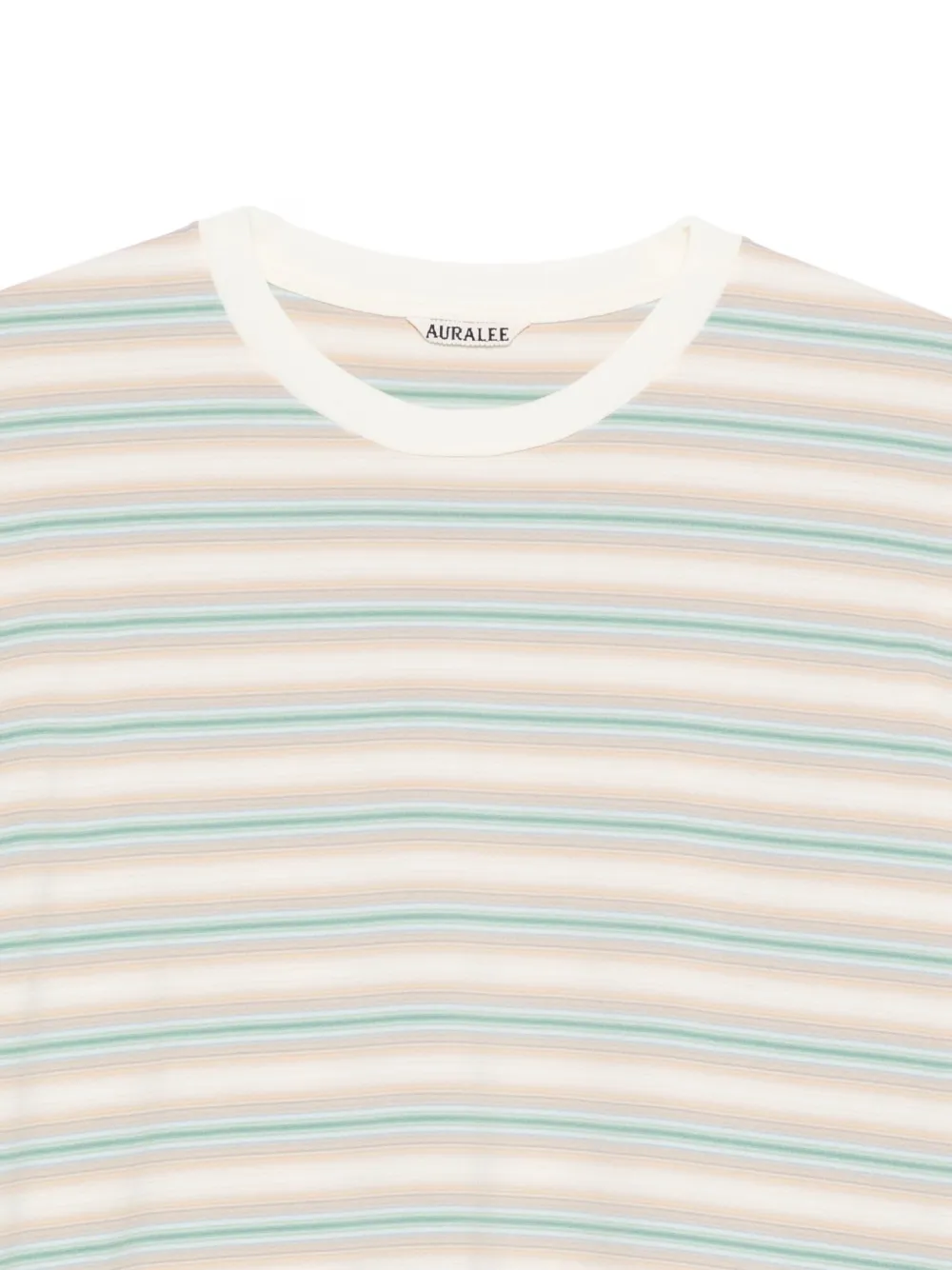 Auralee Gestreept T-shirt met lange mouwen Beige