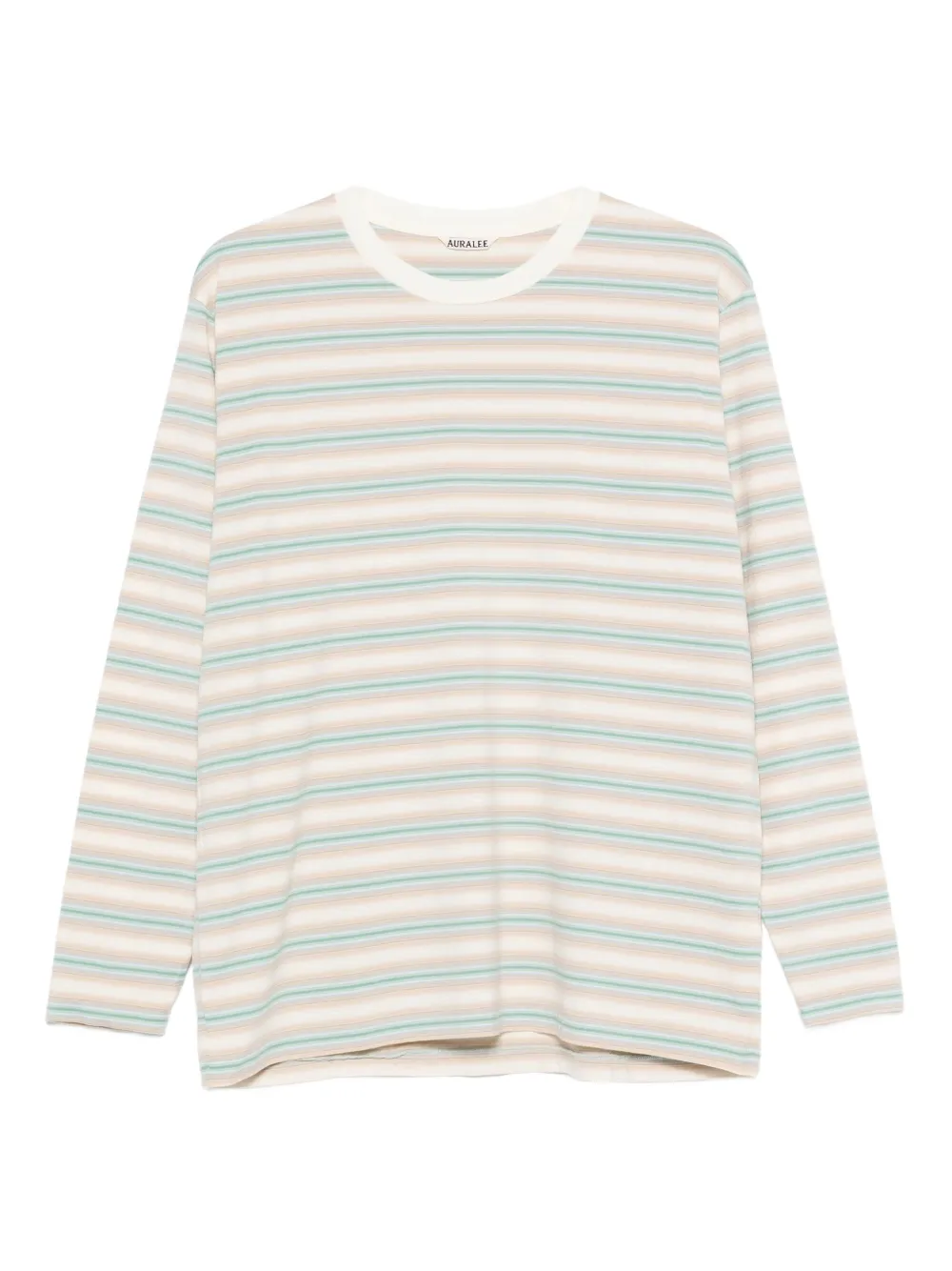 Auralee ストライプ ロングTシャツ - ニュートラル Auralee ストライプ ロングTシャツ - ニュートラル