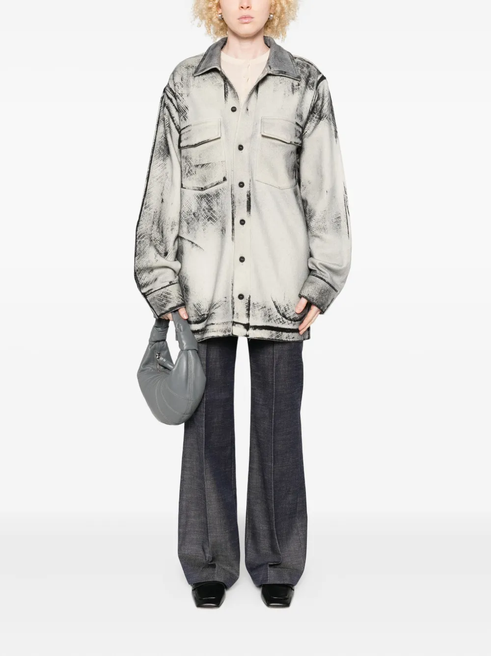Avant Toi abstract-print shirt - Grijs