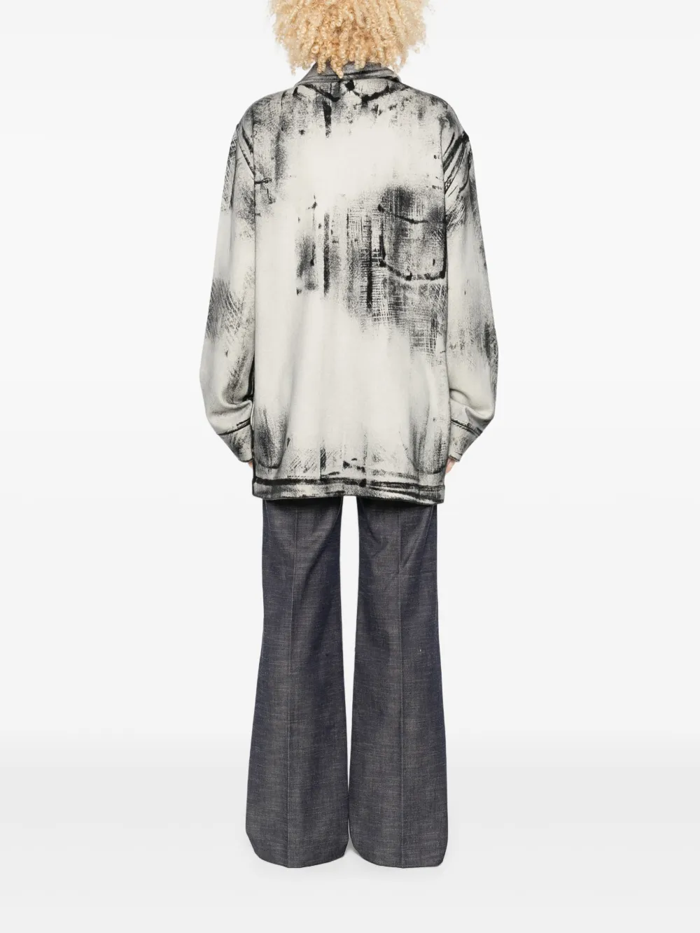 Avant Toi Blouse met abstracte print Grijs