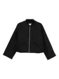 Closed zip-front flap-pocket jacket - Black