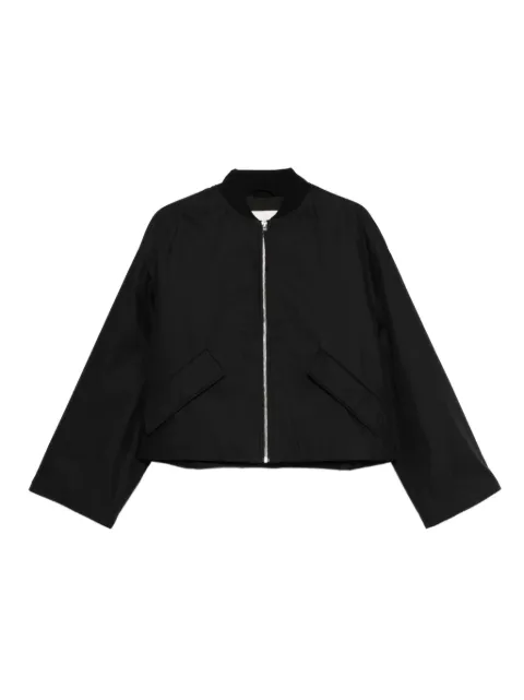 Closed zip-front flap-pocket jacket