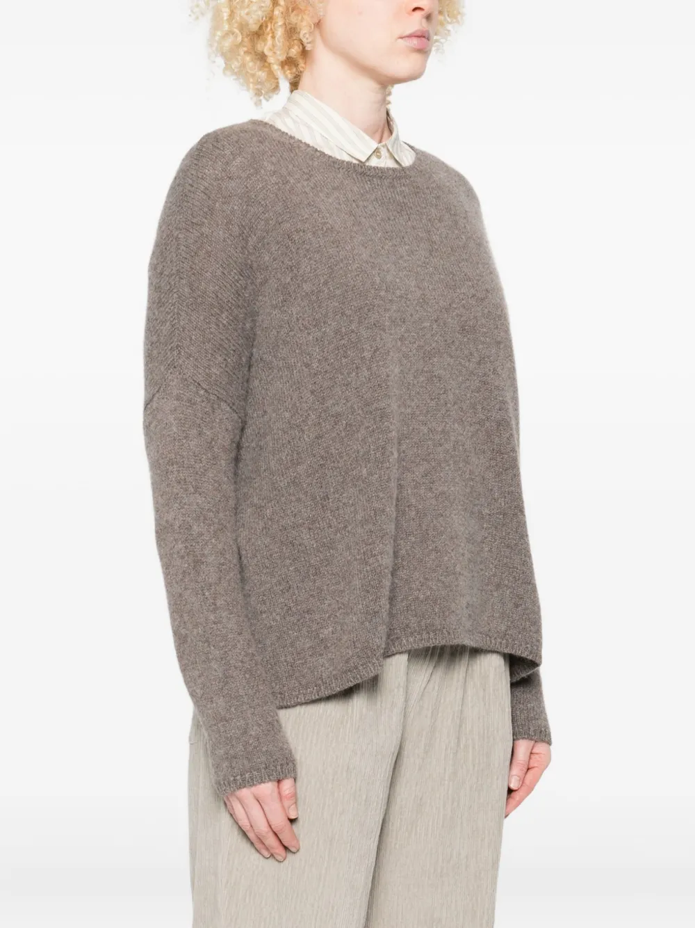 Apuntob Cashmere Crewneck Sweater In Brown