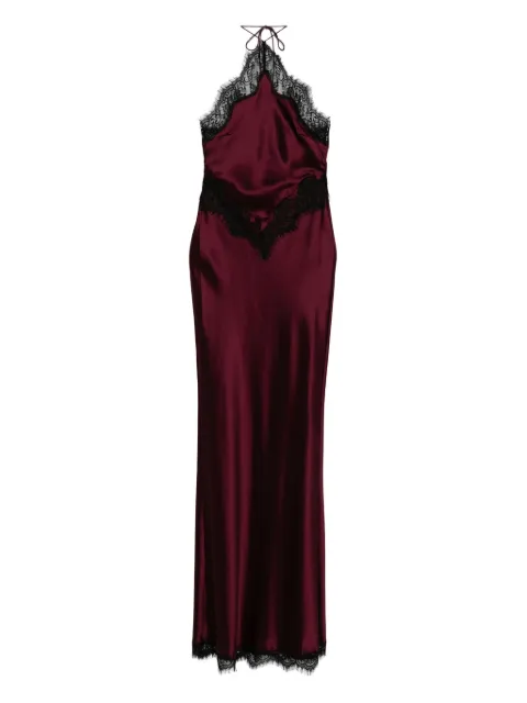 Retrofete Everly lace-trimmed satin dress