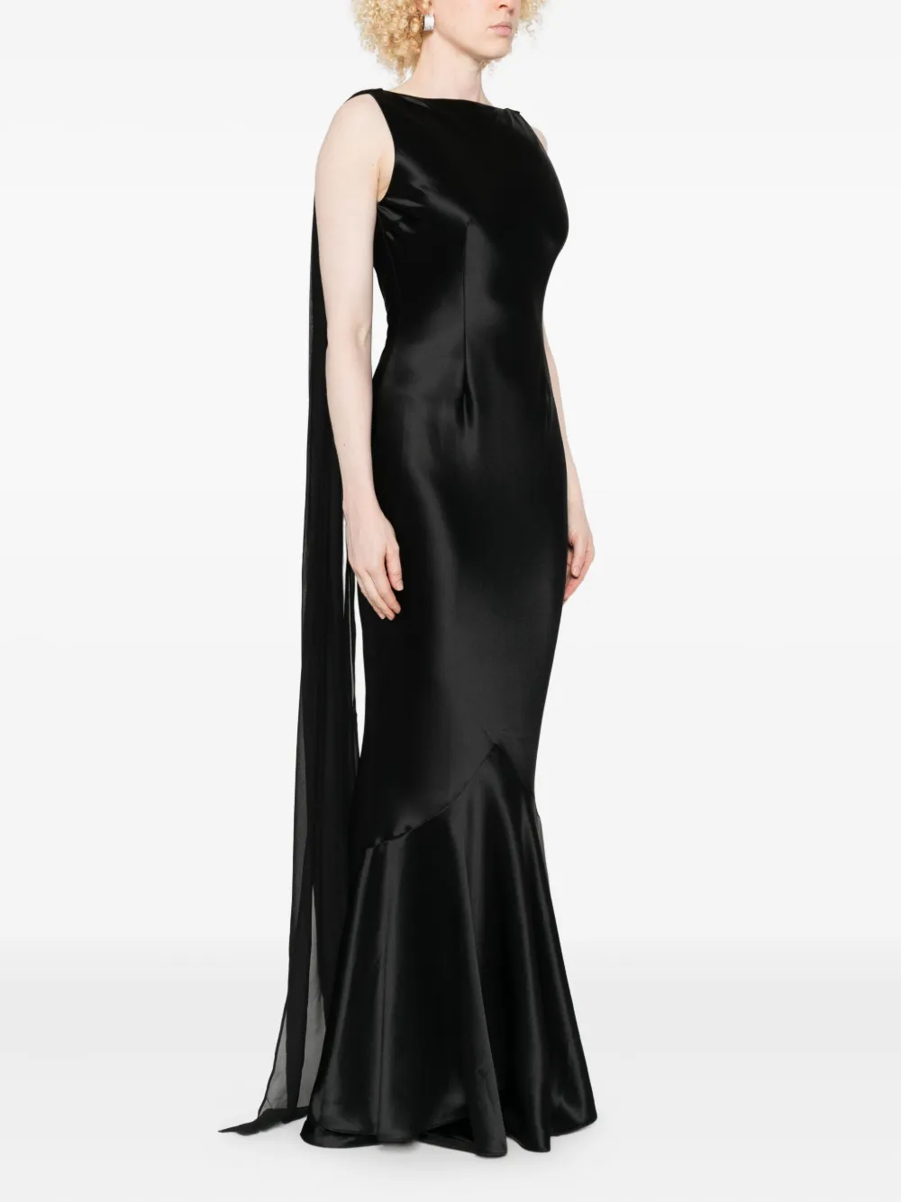 Retrofete Julia jurk met fishtail Zwart