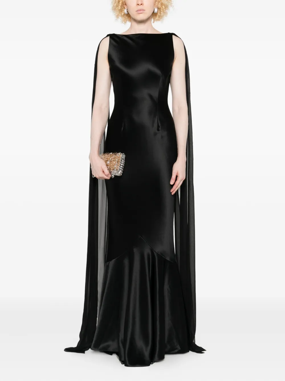 Retrofete Julia fishtail dress - Zwart
