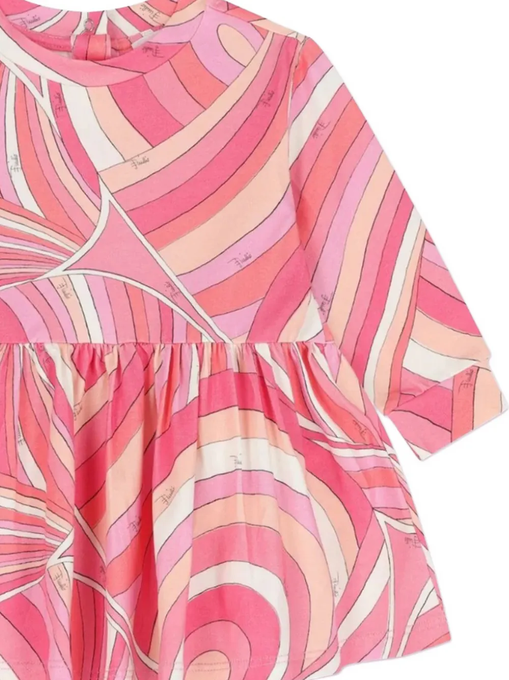 PUCCI Junior printed long-sleeves dress - Roze