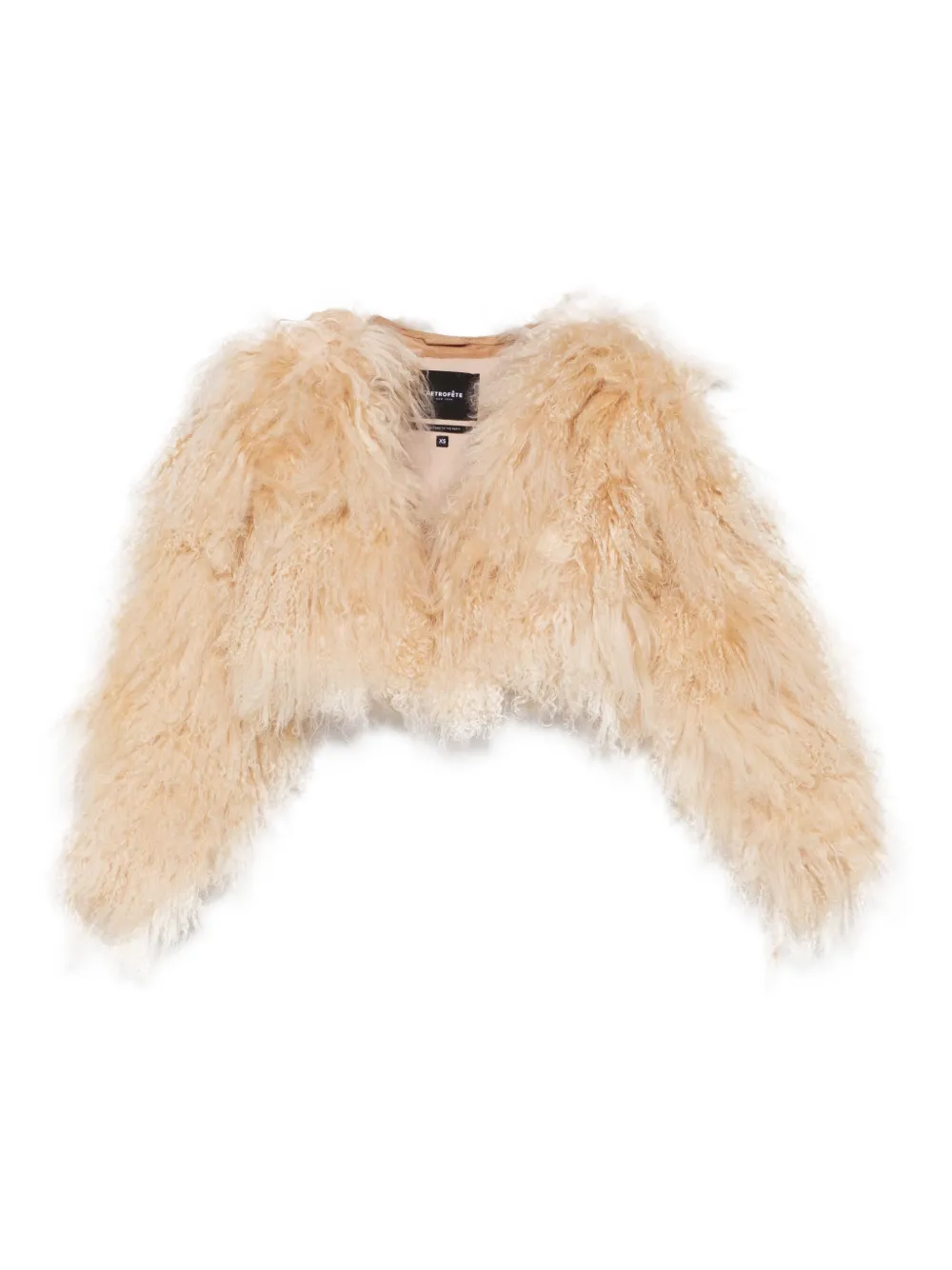Retrofete Luxe fur cropped jacket | Neutrals | Image 1