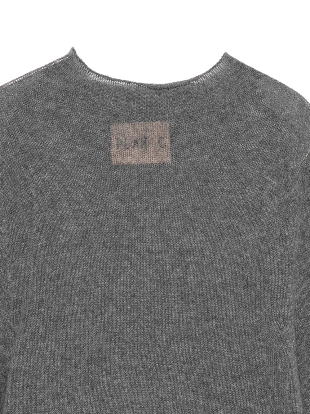 Plan C Gerafelde trui met ronde hals Grijs