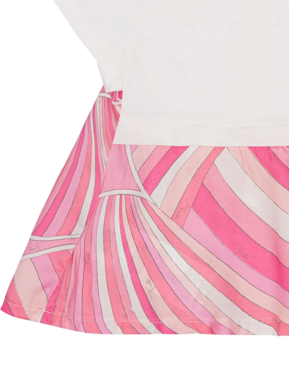 Pucci Junior Printed Short-sleeves Dress In White