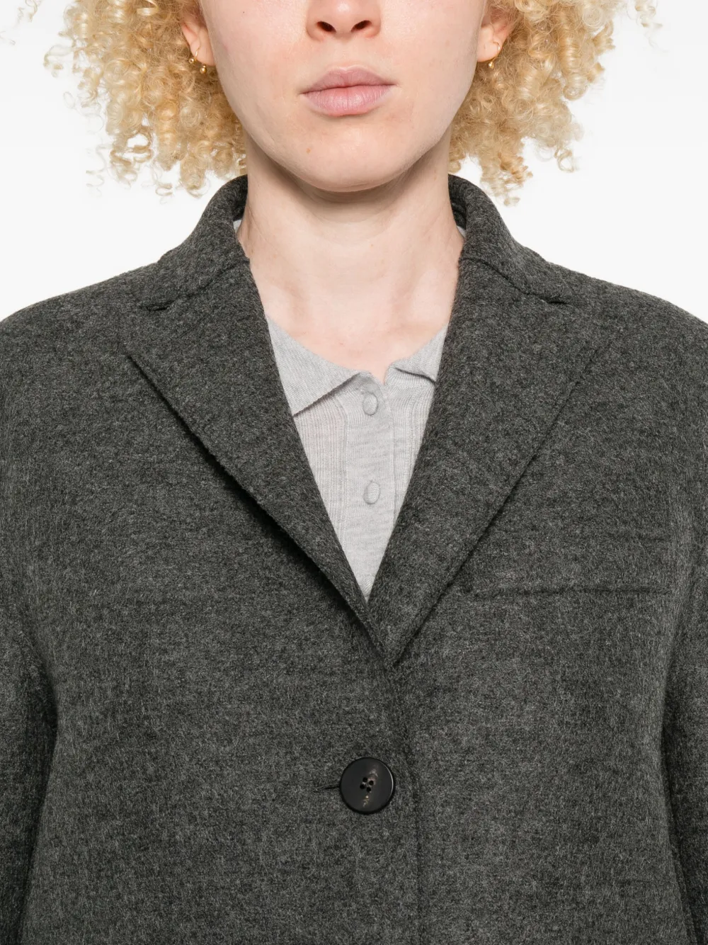 Harris Wharf London Button-front Pocket Coat In Gray