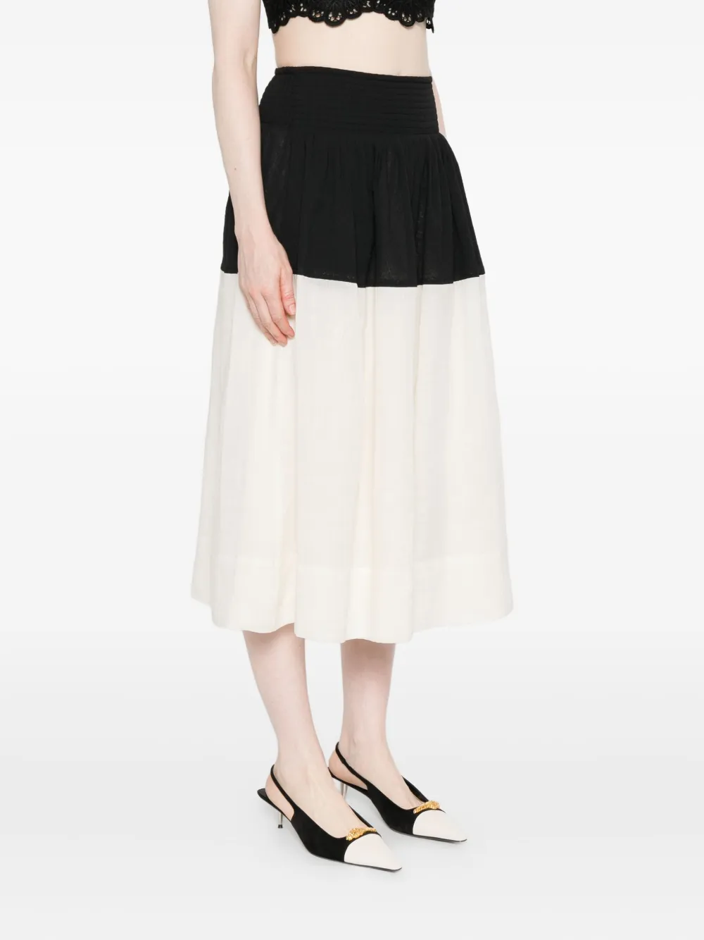 Sea Nicola Ramie Midi Skirt Multi In White