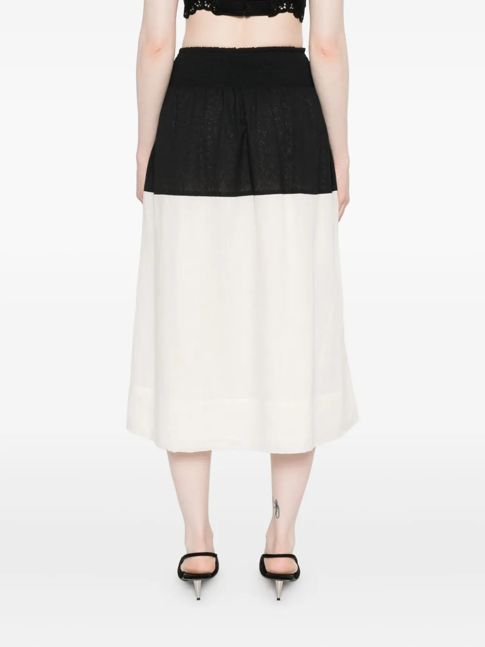 Sea Nicola Ramie Midi Skirt Multi In White