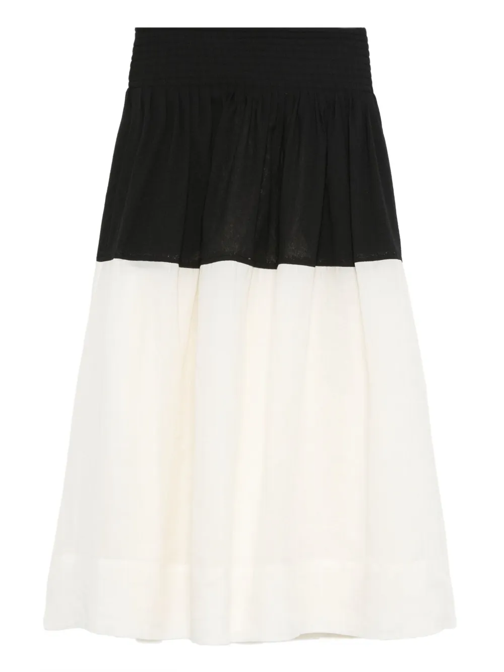 Sea two-tone midi skirt | Black | Image 1