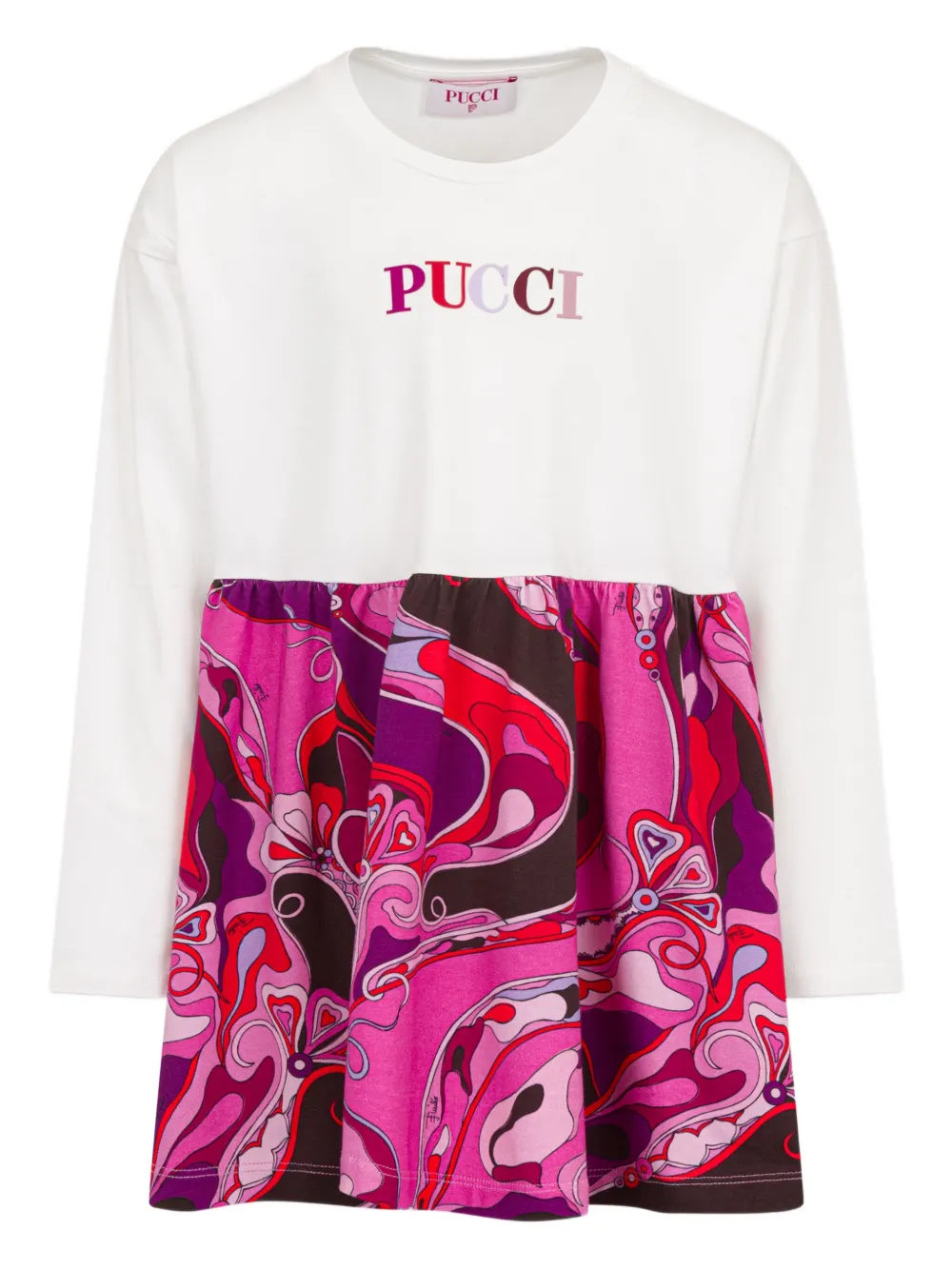 PUCCI Junior robe imprimée à manches longues | blanc | Image 1