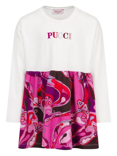 PUCCI Junior long-sleeved printed dress