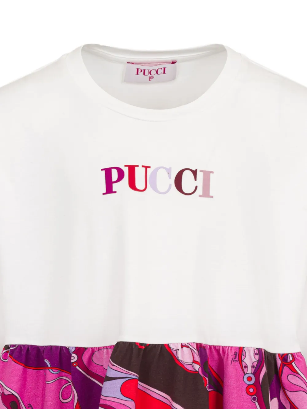 PUCCI Junior Jurk met lange mouwen en print Wit