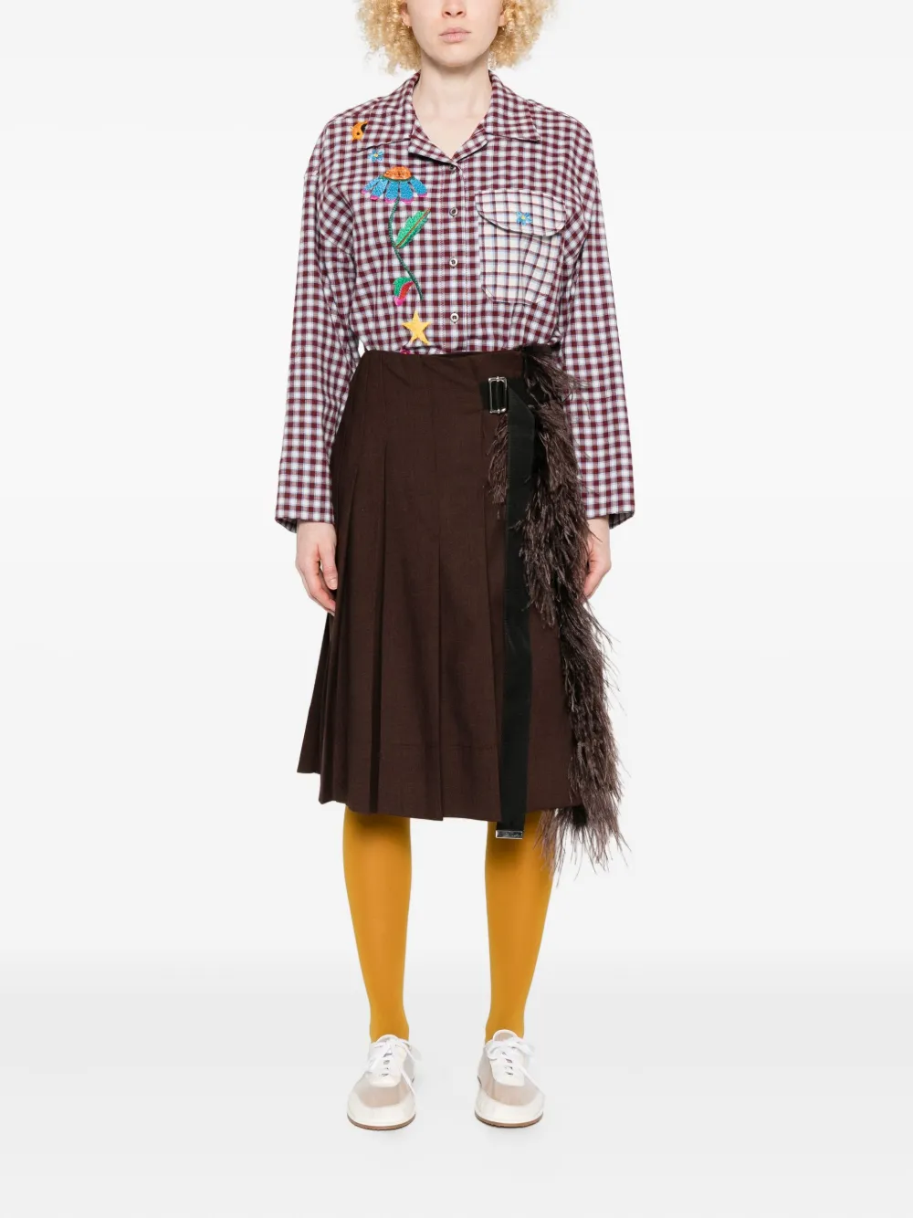 SUSANNA BLU Narciso blouse met borduurwerk en gingham-ruit - Rood