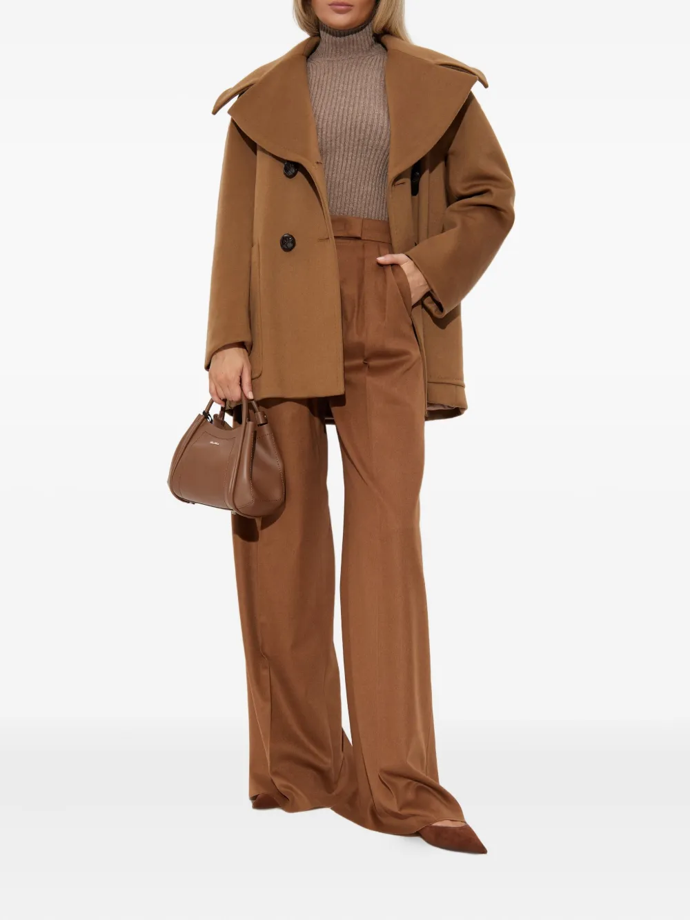 Max Mara Broek met geplooide voorkant - Bruin