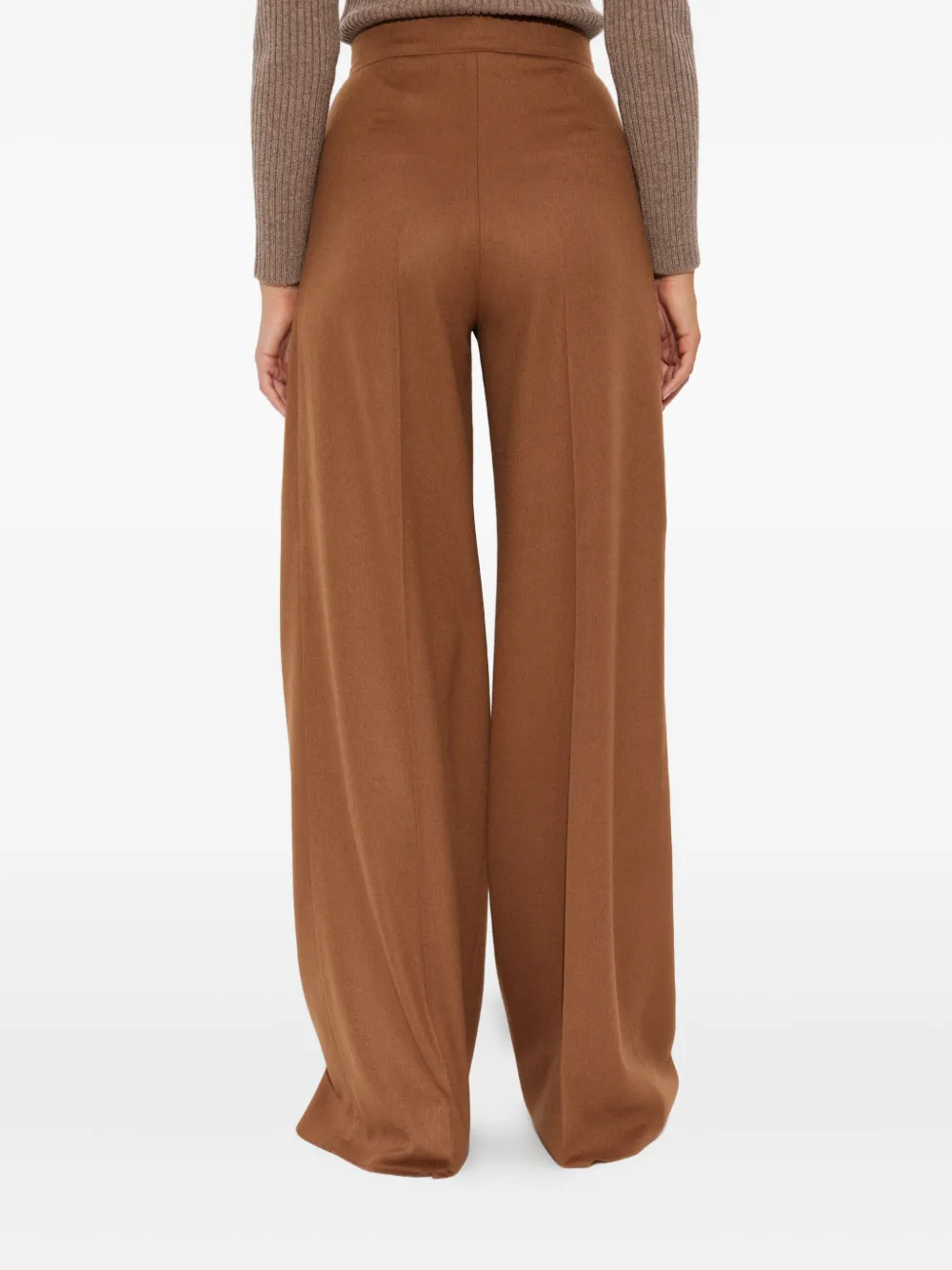 Max Mara Broek met geplooide voorkant Bruin