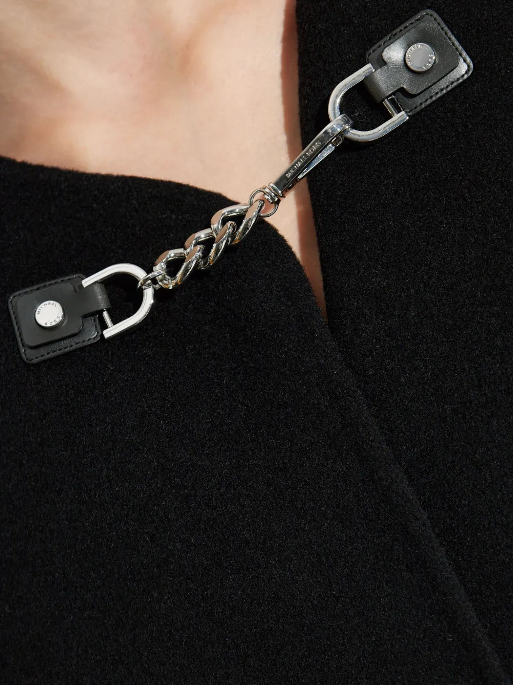 Michael Michael Kors Chain-trimmed Wool Cape In Black