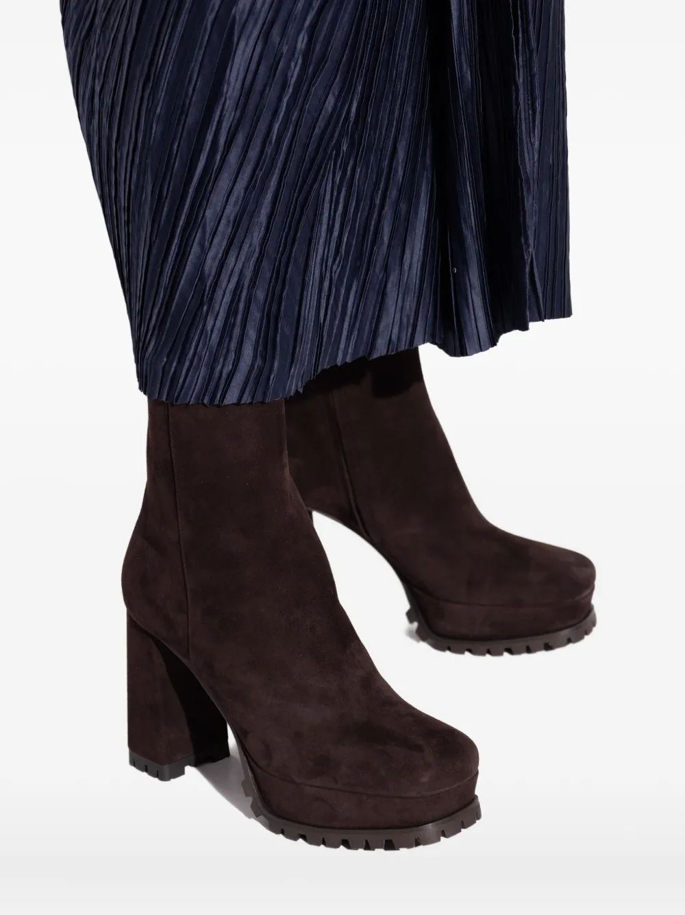 Gianvito Rossi 70mm Harlem Platform Block-heel Ankle Boots In Brown